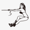 ผู้หญิงกำลังดึงเชือก – พินอัพวาด - Image 2
