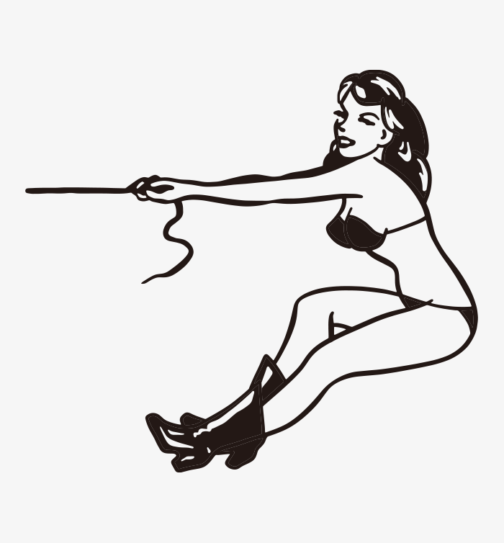Woman pulling a rope – Pin ups drawing