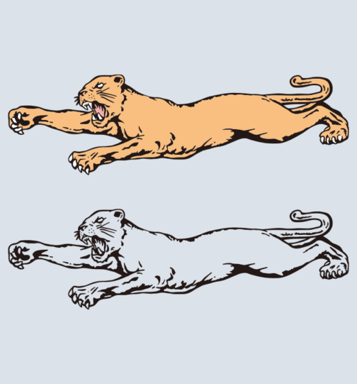 Retro panther / tiger clipart 01