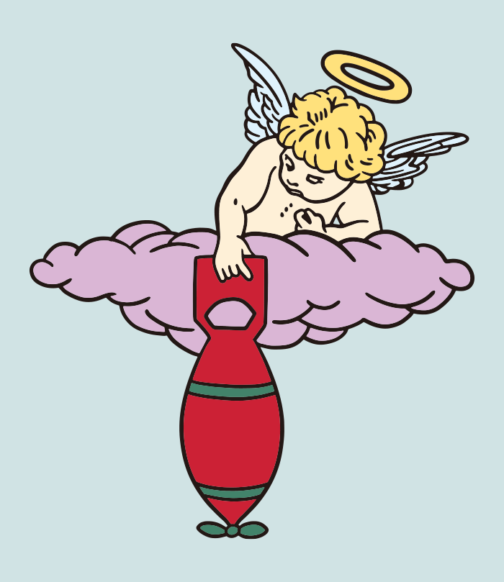 Angels and a bomb / clipart