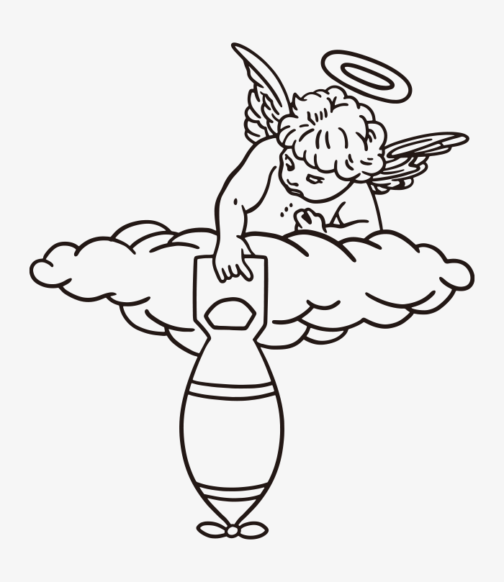 Angels and a bomb / clipart