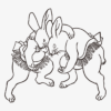 Ukiyoe do coelho "Rabbit Sumo" / Utagawa Yoshifuji 03 - Image 2
