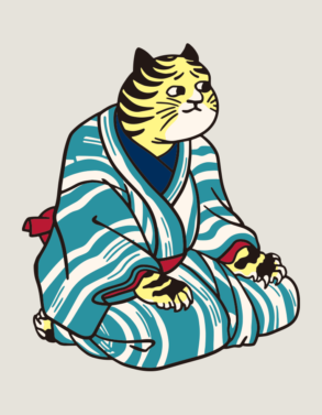 Um tigre sentado / Ukiyoe por Utagawa Kuniyoshi