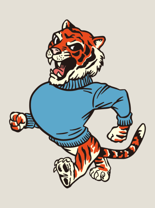 Tiger wearing a sweater / clipart