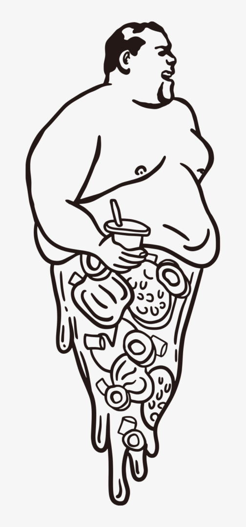 Fat pizza dude! / illustration