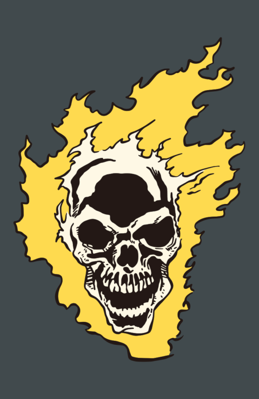 Burning skull / clipart