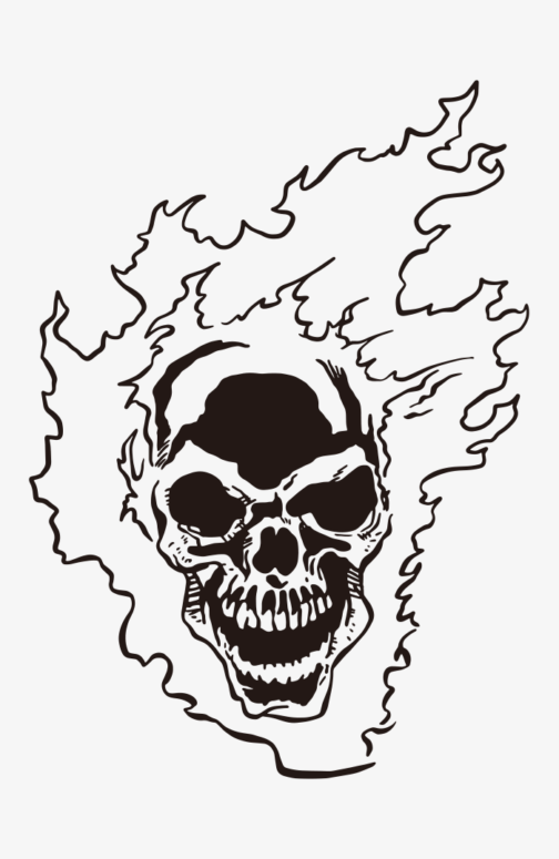 Burning skull / clipart
