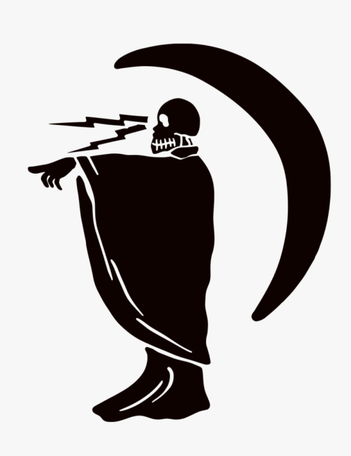 Grim Reaper and Moon / Retro military patch