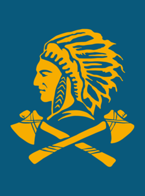 Native American twarz z siekierą/rysunek