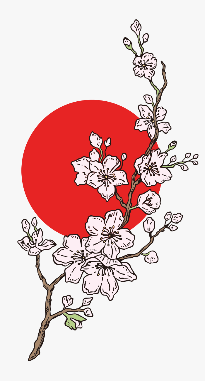 I fiori di ciliegio e il sole, ai illustrator file