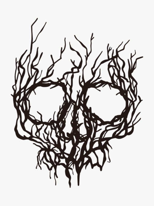Skull branches / illustration
