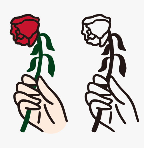Shriveled roses / drawing
