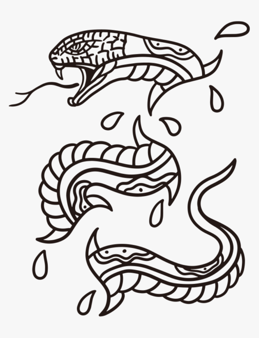 Ilustração de tatuagem de cobra