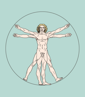 Witruwiański diagram ludzkiego ciała / ilustracja