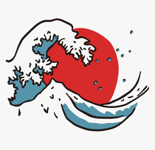 The Great Wave of simple illustration