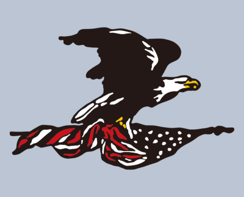 Eagle and American flag of old paintings
