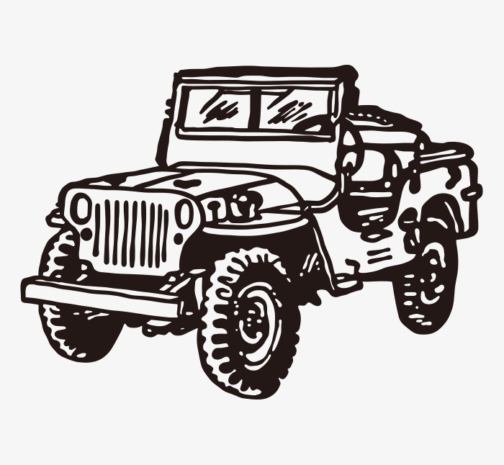 Dibujo retro 4WD / coche