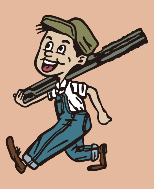 Illustration of a worker wearing overalls