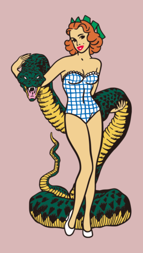 Pin up / Ragazza con grande serpente