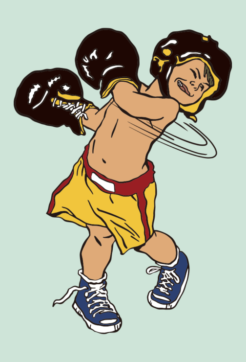 Träume davon, ein Boxer zu sein / Kinderboxer / Illustration, Vektor