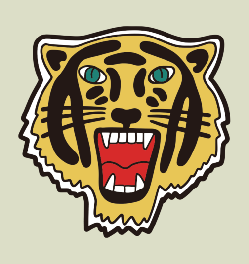 Design retrô com emblema militar de tigre