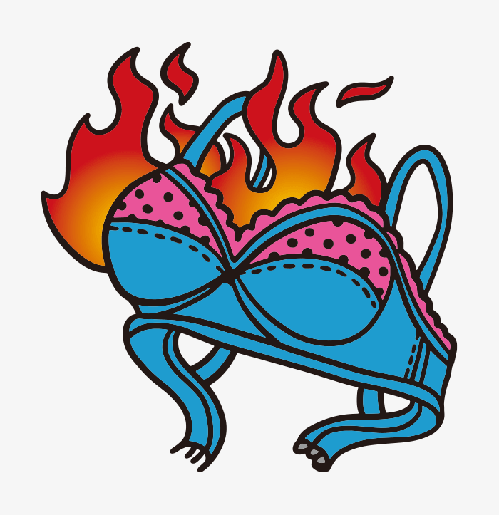 Bra is on fire / illustration, vector, ai illustrator file, US$5.00 each