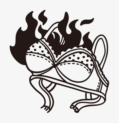 Bra is on fire / illustration, vector