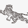 বিপরীতমুখী বাঘ অঙ্কন / চিত্রণ, ভেক্টর - Image 2