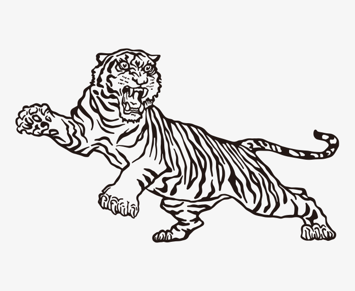 Ретро рисунок/иллюстрация тигра, вектор | ai illustrator file | US$5.00  each | Ai & PNG File