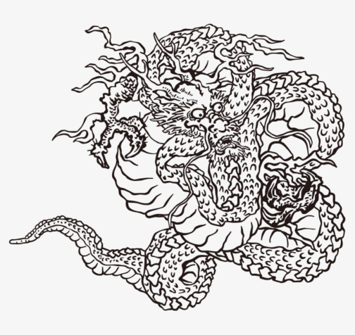 Desenho de dragão / Ukiyo-e japonês