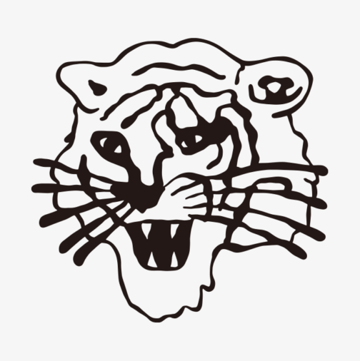 Design retrô com emblema militar de tigre
