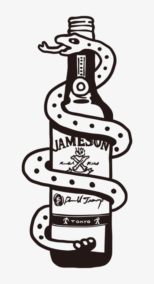 Whiskey and snake / illustration