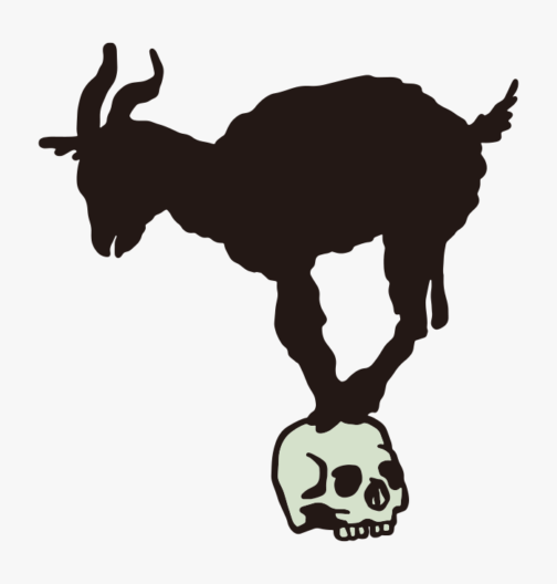Goat on top of skull / illustration