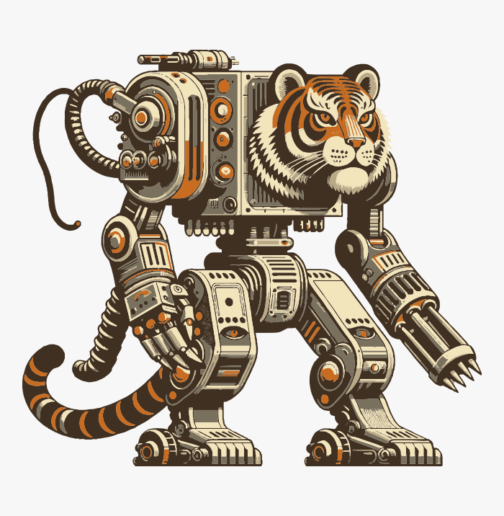 Ilustração de robô tigre