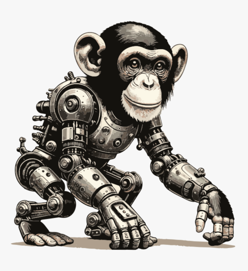 Ilustracja robota szympansa