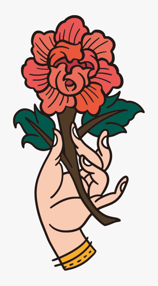 Flores e mãos / ilustração