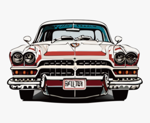 Illustrazione immaginaria di un'auto retrò
