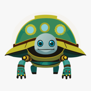 Cute retro turtle robot