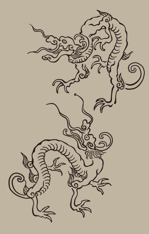 Illustration de deux dragons