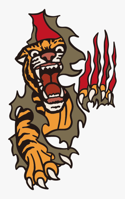 Disegno/illustrazione del tatuaggio dell'attacco della tigre