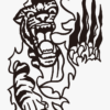 Diseño / ilustración del tatuaje de ataque de tigre - Imagen 2