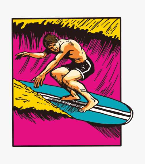 Illustration de surfeur rétro