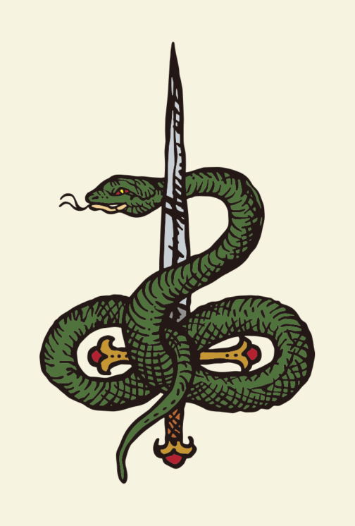 Illustration du poignard et du serpent