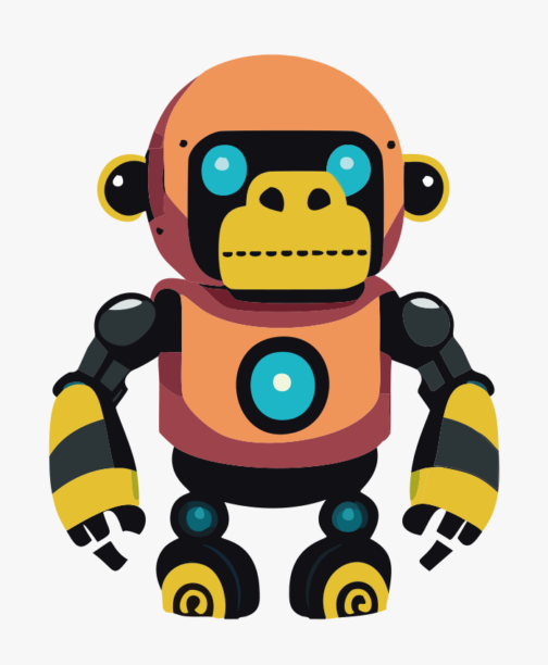 Милый ретро-робот-горилла