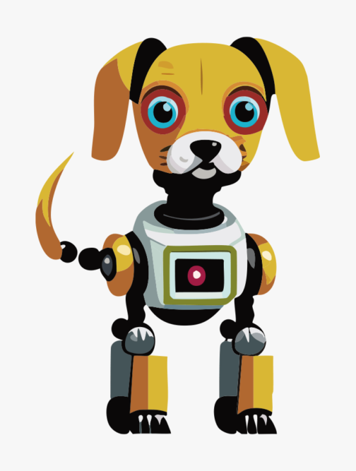 Robot chien rétro mignon