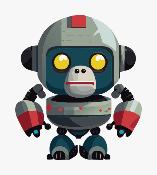 Cute retro gorilla robot