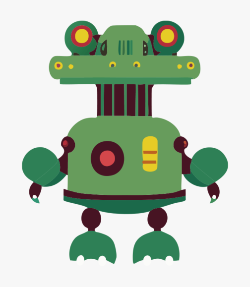 かわいいレトロなワニのロボットのイラスト素材