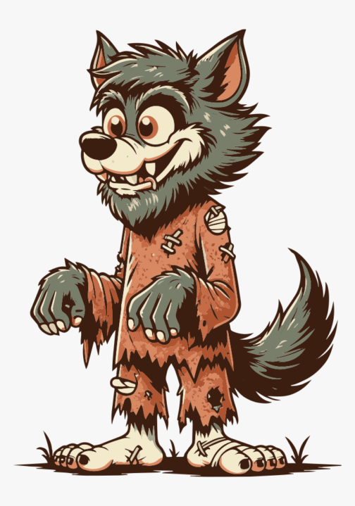 Zombie werewolf illustration
