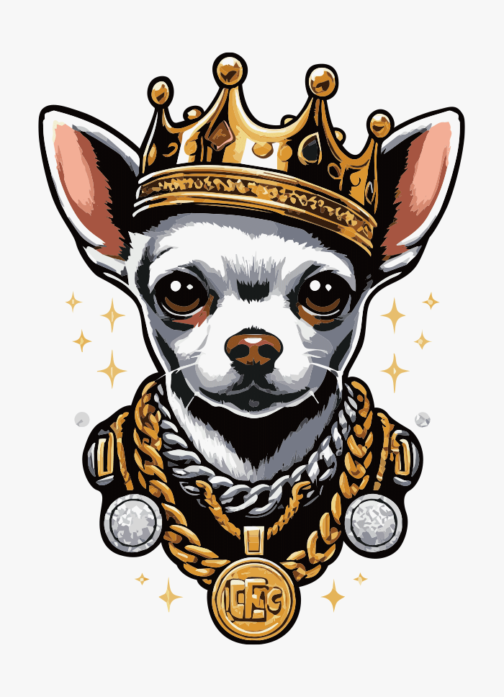Re Crown Chihuahua/illustrazione