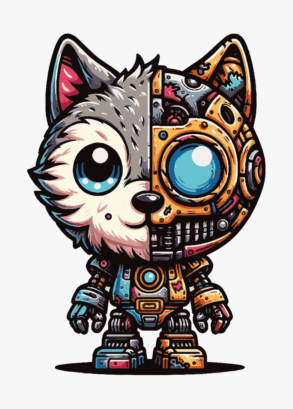 Cão Husky Robô Zombie / ilustração 02